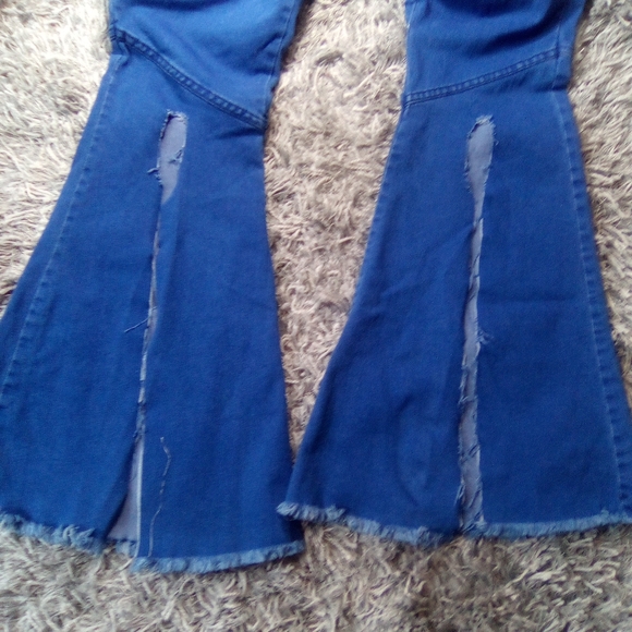Blue jeans open bell leg.ππ - Picture 5 of 8